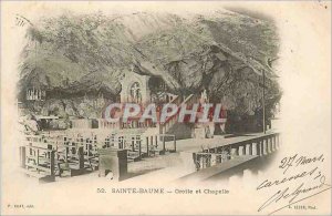 Postcard Old Sainte Baume Cave and Chapel (map 1900)