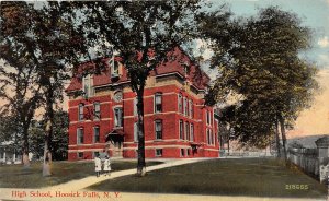 H98/ Hoosick Falls New York Postcard c1910 High School Building 170