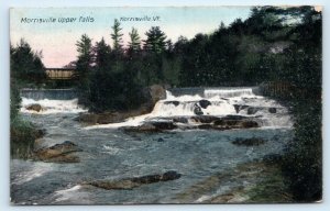 MORRISVILLE, VT Vermont ~ UPPER FALLS Handcolored Scene 1911 Lamoille County