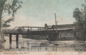 Postcard Bridge East of Dam Alma MI