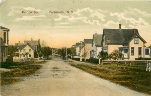 c1907 Postcard; Prince Street Scene Residences Yarmouth Nova Scotia Canada