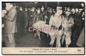 Old Postcard Firemen L & # 39orage June 15 in Paris Place Saint Augustin The ...