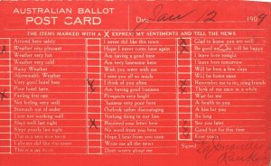 Vintage Postcard 1910's Australian Ballot Express My Sentiments & Tell The News