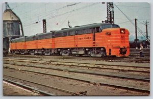 New Haven 0412 Train A-B-A Cedar Hill Engine Terminal New Haven CT Postcard G15
