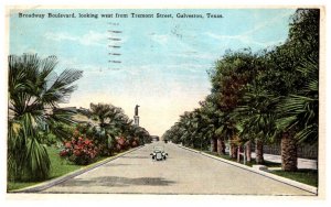 Texas  Galveston  Broadway Blvd looking West from Tremont Street