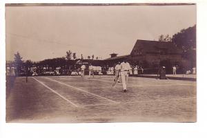 Real Photo, Playing Men's Doubles Tennis at a Club