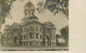 Postcard RPPC Illinois Carthage Hancock County Court House Olson 23-4394