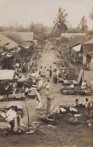 Weltevreden Java Indonesia Markets Real Photo Postcard