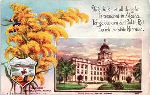 Postcard~Nebraska~State Capitol~Wood River~Goldenrod~1909~A97
