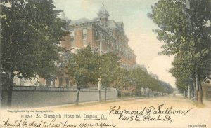 Ohio Dayton St Elizabeth Hospital Rotograph 1907 Postcard hand colored 22-10716