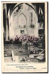 Postcard Old Army Flirey Interior of the church