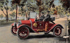 Fire Department Chief Harrisburg PA USA Postcard
