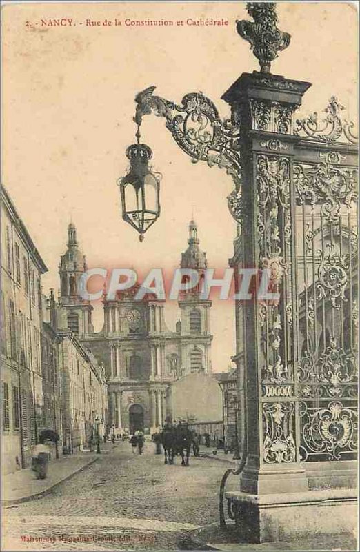 Old Postcard Nancy Street and Cathedral of the Constitution