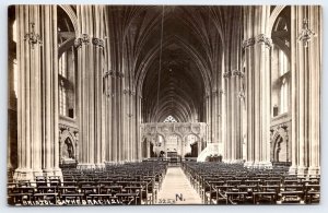 Vintage Bristol Cathedral England Church Interior Photo Postcard