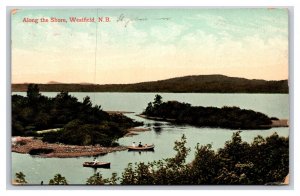 Canoes Along Shore Westfeld New Brunswick Canada UNP DB Postcard N22
