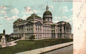 Vintage Postcard 1906 State House Indianapolis Indiana IN A. C. Bosselman Pub