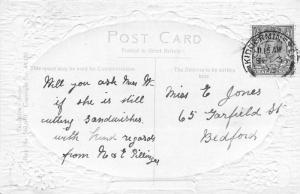 Beautiful Embossed Border On Town Hall. Kidderminster Postcard. 1913 Postmark