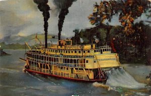 Unidentified River Steamship Painting Ferry Boat Ship 