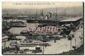 Old Postcard Marseille general view of the Joliette Basins