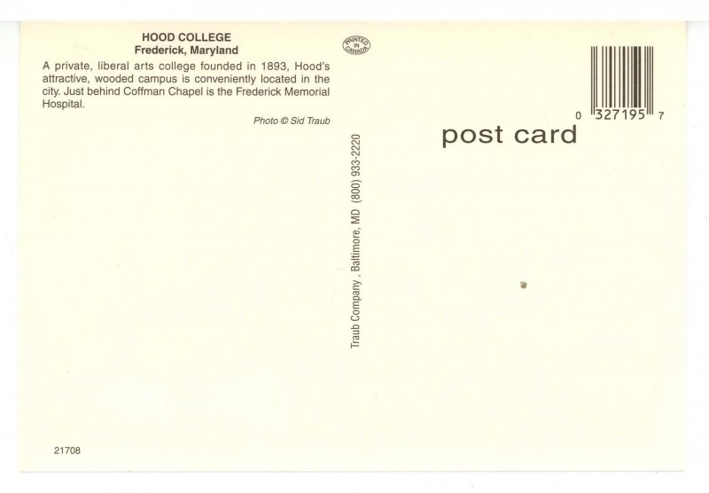 MD - Frederick. Hood College, Aerial View     (4x6)