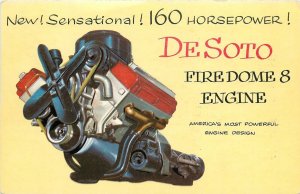 Postcard 1950s De Soto auto Advertising Firedome engine V-ight TP24-2982