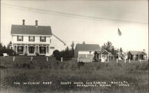 Searsport Maine ME Guest Home and Cabins Route One Real Photo Vintage Postcard