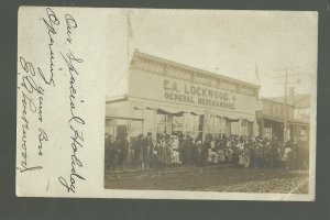 Weldon IOWA RP 1906 GENERAL STORE E.A. Lockwood nr Osceola Van Wert #3 AUTOGRAPH