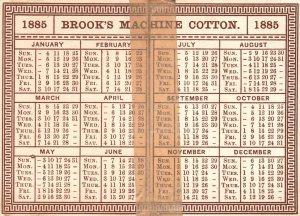 1885 Brook's Machine Cotton Crochet & Embroidery Patent Glace & Soft Machine Cot