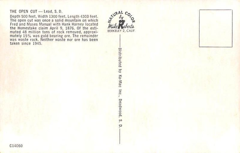 Open Cut Lead, South Dakota SD s 