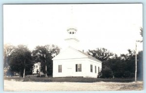 RPPC  WEST MINOT, Maine ME  ~ UNION CHURCH  Androscoggin County c1910s Postcard