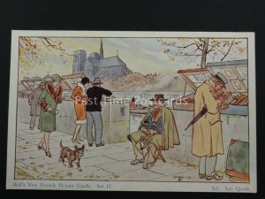 No.11 LES QUAIS Bell's New French Picture Card SET II Artist H.Brock c1930's