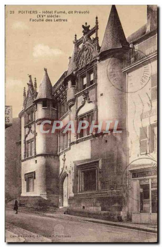 Old Postcard Poitiers Hotel Smoke said Prevote Faculty of Letters