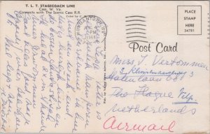 T.L.T. Stagecoach Line Cass West Virginia Vintage Postcard C274