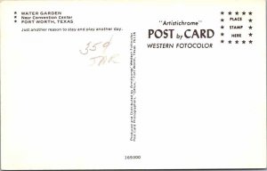 Postcard GARDEN SCENE Fort Woth Texas TX AL9901