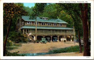 Linen Postcard Indian Springs Lodge in Steelville, Missouri