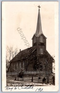 K50/ Solon Iowa RPPC Postcard c1910 St Marys Church Building 230