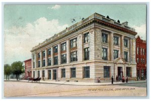 1908 The New Press Building Exterior Grand Rapids Michigan MI Posted Postcard