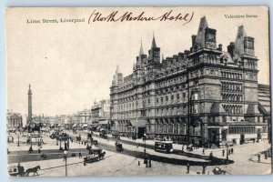 Liverpool Lancashire England Postcard Lime Street c1910 Valentines Series