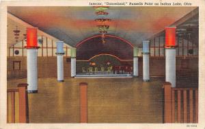 E48/ Indian Lake Ohio Postcard Linen Danceland Interior Russells Point