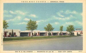 Postcard Texas Amarillo True Best Courts roadside linen McCormick Teich 23-3052