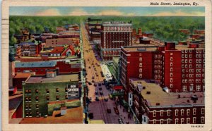 1938 Main Street Lexingon Kentucky Postcard