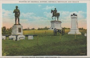 Postcard Statues General Buford General Reynolds + Halls Gettysburg PA