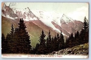 1910 Le Mont Blanc Italy Vintage Postcard Seen from the Flegere Road Mountain