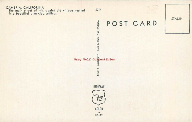 CA, Cambria, California, Main Street