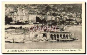 Old Postcard Monaco Monte Carlo Casino and the Tir Aux Pigeons