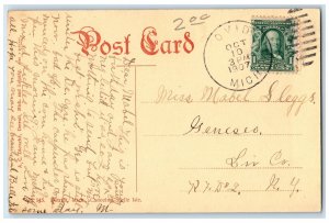 1907 Canoeing Belle Isle Bridge View Detroit Michigan MI Posted Vintage Postcard