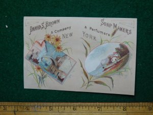 1870s-80s David S Brown Soaps & Perfumers Calendar 2 Victorian Trade Card F33