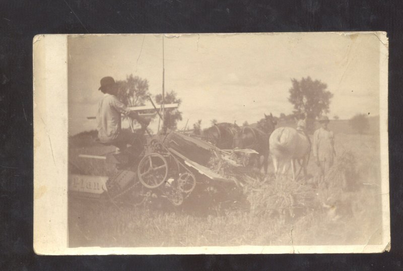 RPPC SNEDECKERVILLE PENNSYLVANIA PA HORSE DRAWN FARMING REAL PHOTO POSTCARD PA