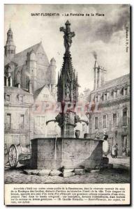 Old Postcard Saint Florentin Fountain Square