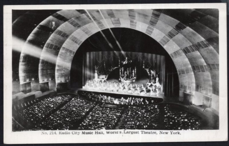 NY NEW YORK CITY Radio City Music Hall World's Largest Theatre RPPC - pm1947